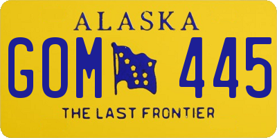 AK license plate GOM445