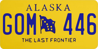 AK license plate GOM446