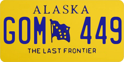 AK license plate GOM449