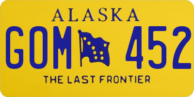 AK license plate GOM452