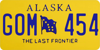AK license plate GOM454
