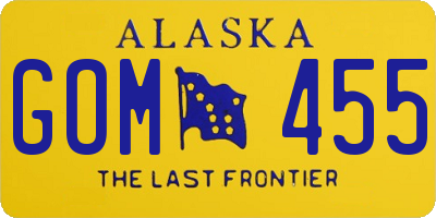 AK license plate GOM455