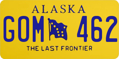 AK license plate GOM462