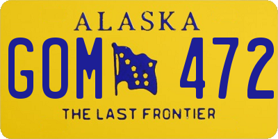 AK license plate GOM472