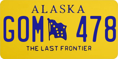 AK license plate GOM478