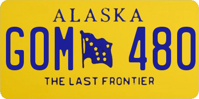 AK license plate GOM480