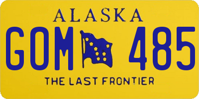 AK license plate GOM485