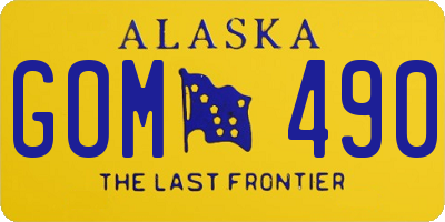 AK license plate GOM490