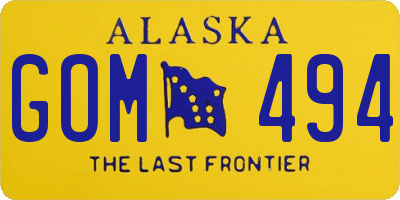 AK license plate GOM494