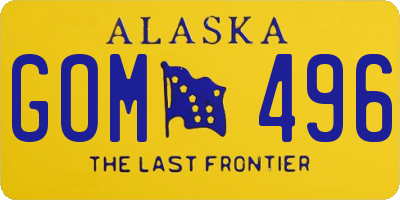 AK license plate GOM496