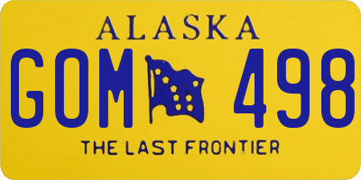 AK license plate GOM498