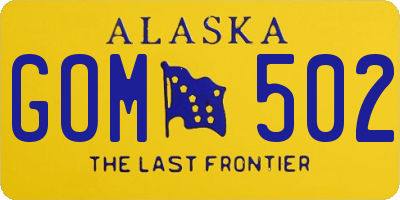 AK license plate GOM502