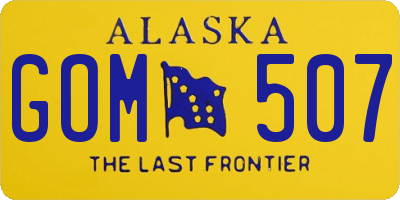 AK license plate GOM507