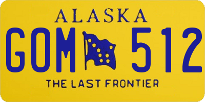 AK license plate GOM512