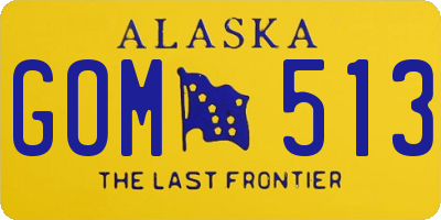 AK license plate GOM513