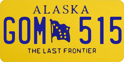 AK license plate GOM515