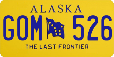 AK license plate GOM526