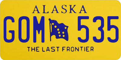 AK license plate GOM535