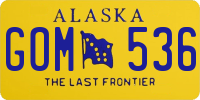 AK license plate GOM536
