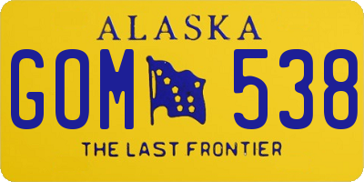 AK license plate GOM538