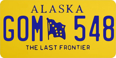 AK license plate GOM548