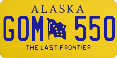 AK license plate GOM550