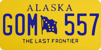 AK license plate GOM557