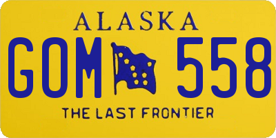 AK license plate GOM558