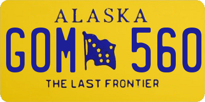 AK license plate GOM560