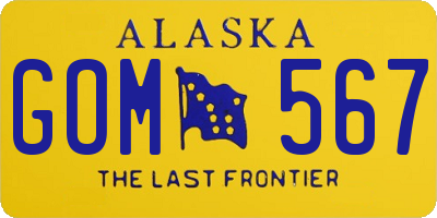 AK license plate GOM567