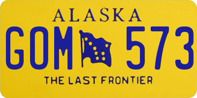 AK license plate GOM573