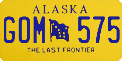 AK license plate GOM575
