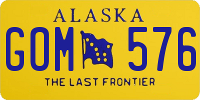 AK license plate GOM576