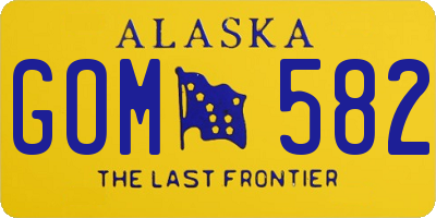 AK license plate GOM582