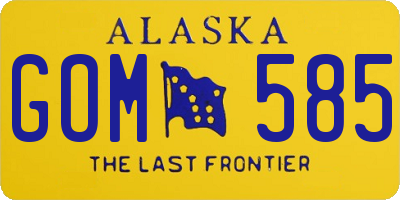 AK license plate GOM585