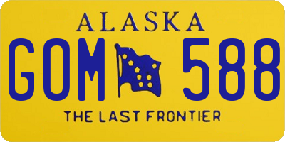 AK license plate GOM588