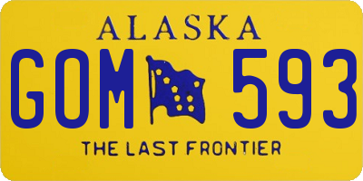 AK license plate GOM593
