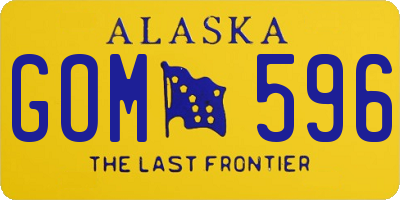 AK license plate GOM596