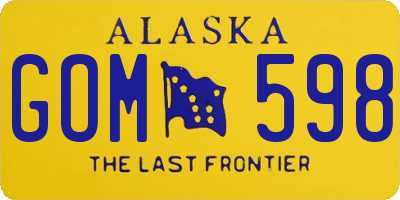 AK license plate GOM598