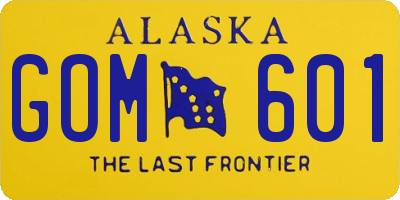 AK license plate GOM601
