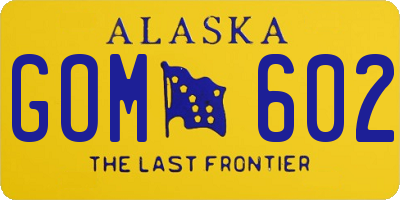 AK license plate GOM602