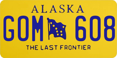 AK license plate GOM608