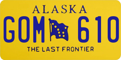 AK license plate GOM610