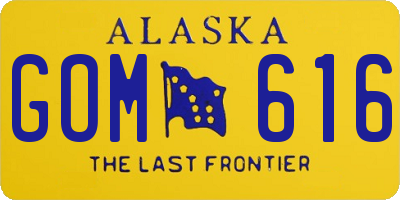 AK license plate GOM616