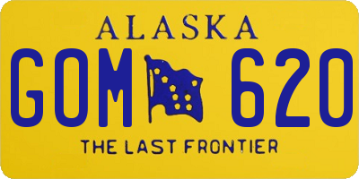 AK license plate GOM620