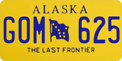 AK license plate GOM625