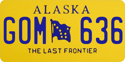 AK license plate GOM636