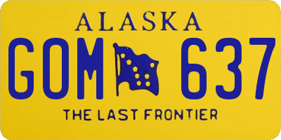 AK license plate GOM637