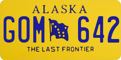 AK license plate GOM642