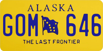 AK license plate GOM646